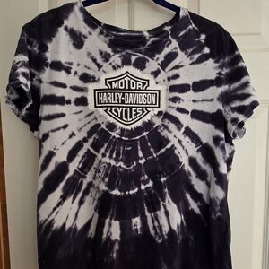 Harley-Davidson Tie Dye Graphic T-Shirt Navy Women's XL